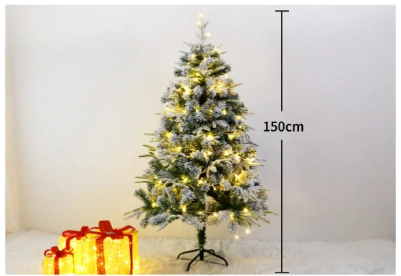 Artificial Christmas Tree PE+PVC Material Snow Spray Fusing Christmas Tree 120cm to 210cm Family Christmas Atmosphere Decoration