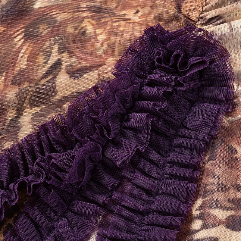 CUTENOVA Women Noble Furry Halter Sleeveless Hollow Dress Camisole Shrunk Split Wave Cut Dress Luxury Prom Occasion Evening Gown