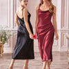 Burgundy Satin Beach Maxi Women Dress for Christmas Sexy Side Slit Adjustable Straps Evening Prom Dress Cheap Bridesmaid Dresses