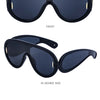 Oversized Wave Mask One-Piece Sunglasses Women Sports Y2K Punk Sun Glasses for Lady 2024 Luxury Brand Steampunk Eyewear Goggle