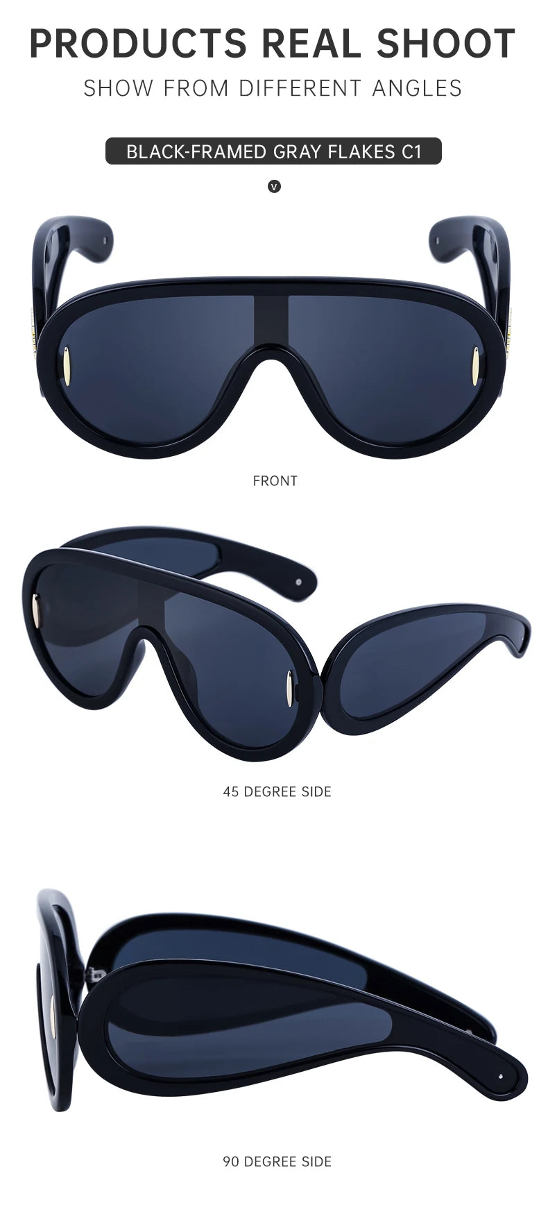 Oversized Wave Mask One-Piece Sunglasses Women Sports Y2K Punk Sun Glasses for Lady 2024 Luxury Brand Steampunk Eyewear Goggle