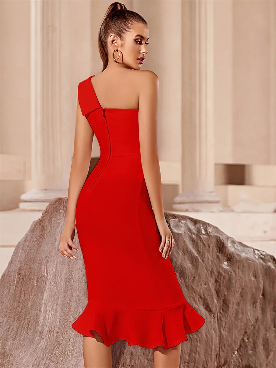 Elegant Bandage Dress Luxury Party Evening Club Night Cocktail Modest Holiday Bodcyon Celebrity Woman Clothes High Quality