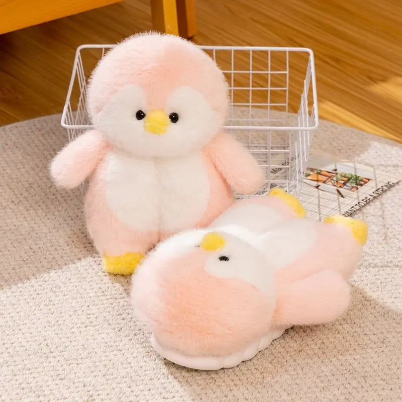 Funny Fuzzy Penguin Slippers Girls Novelty Indoor Shoes Women Soft Furry Slippers Female Plush Home Shoes Animal Flip Flops