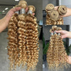 Maxine Highlight Blonde 613 Deep Wave Human Hair Bundles P27/613 Blonde Curly Weave Bundles Deep Wave Colored Bundles Human Hair