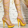 2023 New Lace-up Sandals Women Platform Summer Ladies Shoes Fashion Thin Band High Heels Pumps Plus Size Nightclub Stripper Show