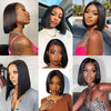 Brazilian Human Hair Wig Remy Bone Straight Hair Bob Wigs Full Machine Made Wig for Women 8-16 Inches Swiss Lace Bob Wigs 150%