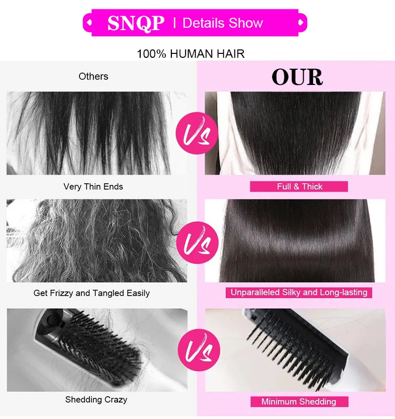 Peruvian Hair 4x4 Lace Closure Pre plucked  Straight Hair 13x4 HD Transparent Lace Frontal 100% Human Hair Natural Hair Line