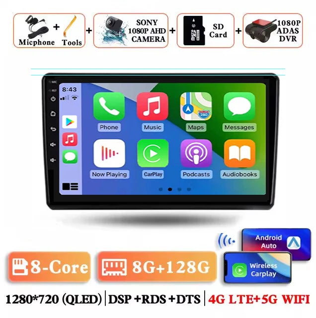 Android 14 Carplay Auto Car Radio for Hyundai H1 Grand Starex 2007 2008 2009 2010 2011-2015 Multimedia Video Player GPS Stereo