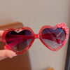 2023 Baby Girls Cute Acrylic Heart Shape Flowers UV400 Sunglasses Children Outdoor Sun Protection Sunglasses Kids Sun Glasses