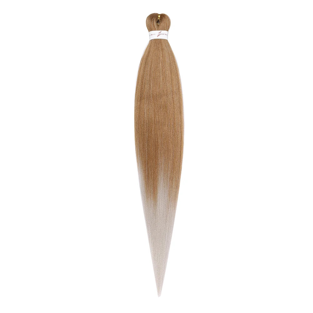 Pre-stretched Braids Synthetic Hair Professional Itch Free Hot Water Setting Fiber 30'' Ombre Yaki Texture Braid Hair Extensions