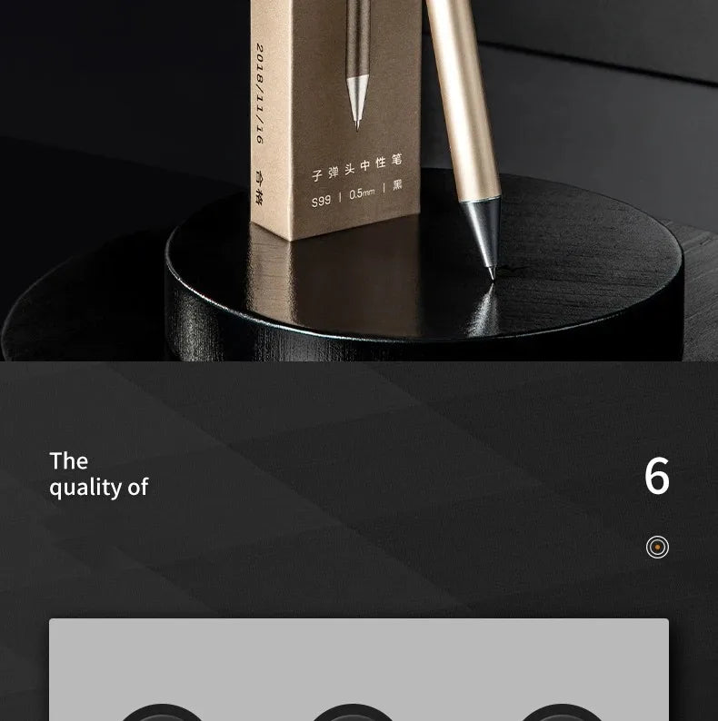 DELI Metal Sign Pen 0.5mm Gel Ink Pens Golden Silver Color Metallic Writing Pen Office Supplies