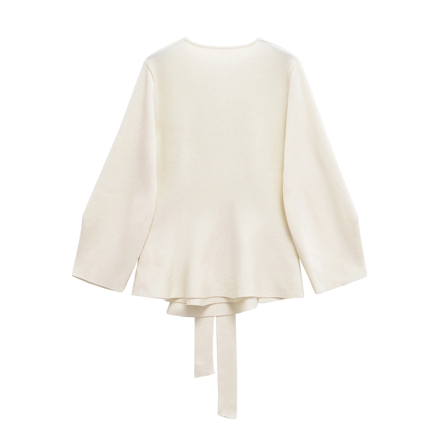 TRAFSHE Spring Women Shoulder Pad Belt Knit Blazer Women Retro V-neck Long Sleeve Versatile Female Coat Women Clothes 9598/128