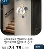 Creative Wall Clock Hanging Clocks Art Hanging Clocks For Living Room Modern Home Decor 3D Mute