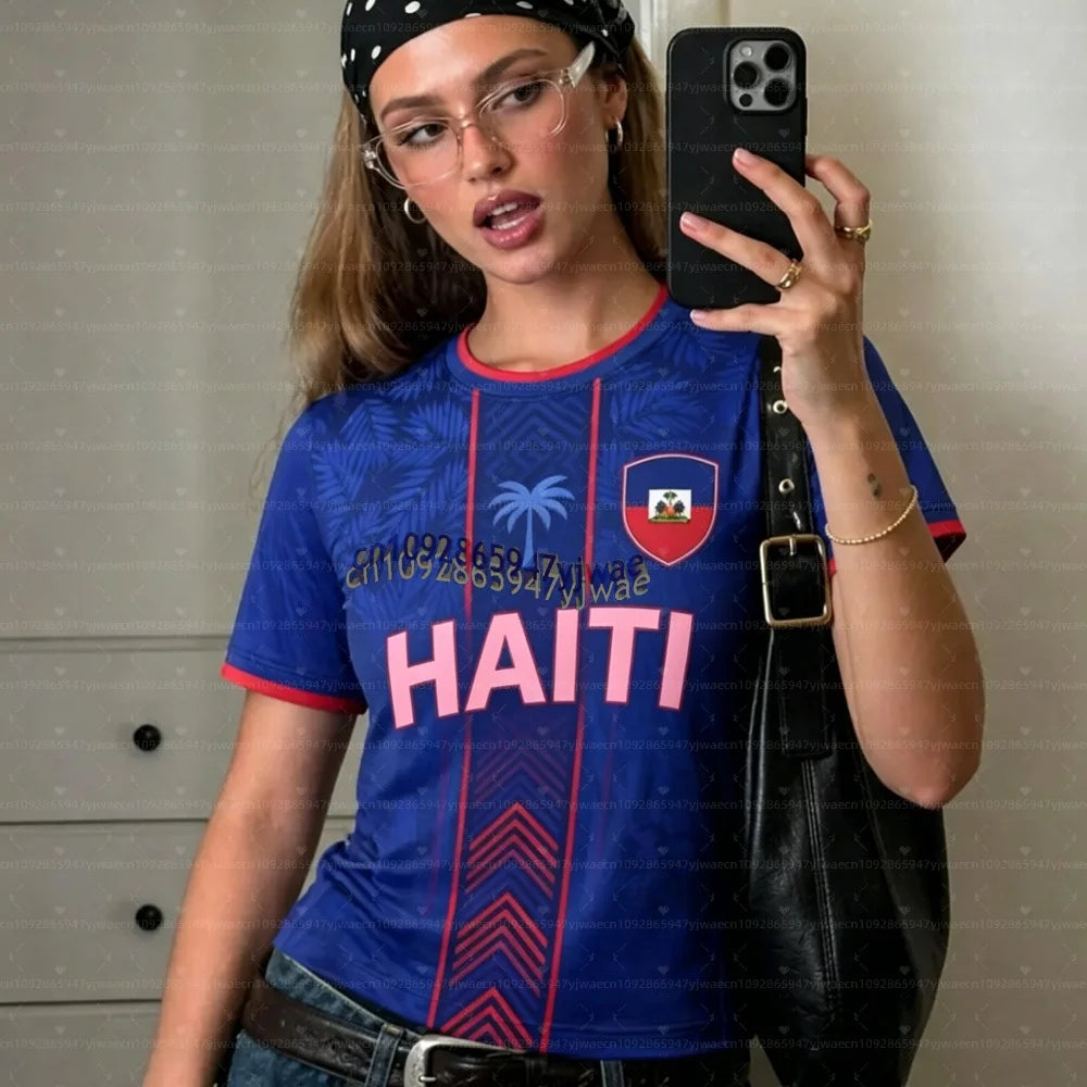 2026 Haiti Soccer Jersey Women Men Sports T-Shirts Plus Size sport casual Jerseys Unisex Graphic plus size T Shirts