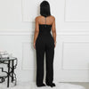 CUTENOVA Women'S Spring Summer Camisole V-Neck Offset Printed Zipper Sleeveless Slim Jumpsuit Fashion  Casual Sexy Jumpsuits
