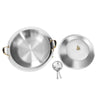 Dish Stainless Steel Cooking Round Buffet Warmer Tray Durable Frame with Lid Fuel Holder Cookware Set