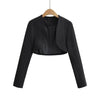 2023 Autumn V neck Open stitching Cropped Blazer Women Full Sleeve Short Suits Fashion Outerwear
