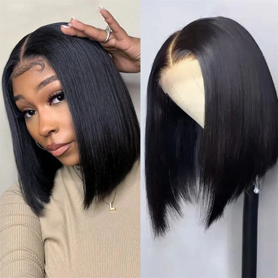 Hot Red Bob Wig 13x4 Lace Front Human Hair Wigs For Women Brazilian Bone Straight Red Colored Lace Frontal Wigs 10 12 14 16 Inch