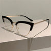 2023 New Vintage Cat Eye Glasses Frame New Stylish Semi Metal Rim Women Eyewear Trendy Brand Design Non-prescription Eyeglasses