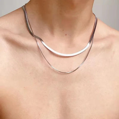 Luxury designer 925 Sterling Silver Flat snake box chain necklace for Men Women wedding fashion jewelry accessories gifts