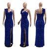 New Sexy Slit Leg Padded Long Cocktail Prom Dress Women‘s Luxury Sequin Strap Evening Party Wedding Gown Birthday Night Vestidos