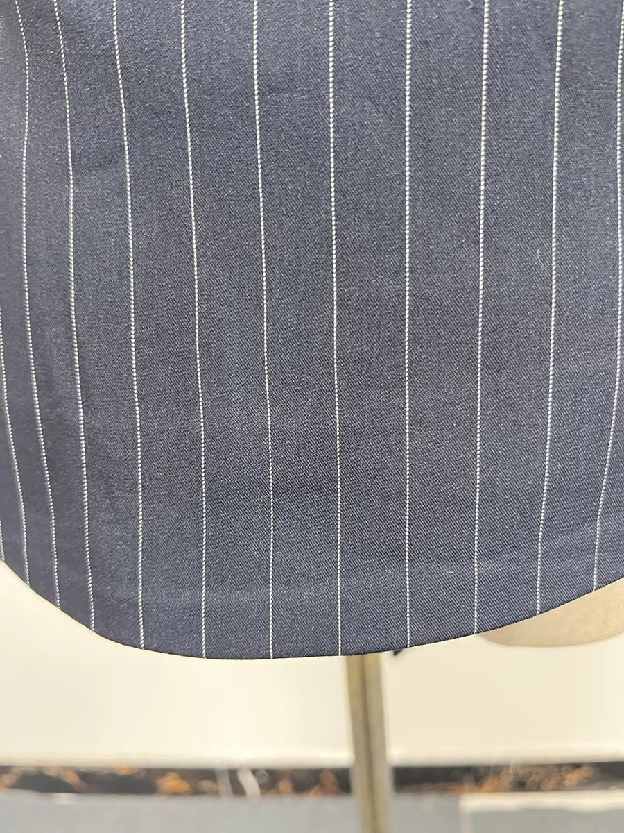 TWOTWINSTYLE Colorblock Striped Slimming Blazers For Women V Neck Long Sleeve Tunic Temperament Coats Female Fashion Clothes New