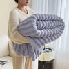 Light luxury Solid Color Multifunctional Rabbit Velvet Blanket Winter Thick Warm Flannel Used For Bedroom Living Room Blanket