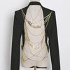 TWOTWINSTYLE Backless Spliced Button Blazers For Women Notched Collar Long Sleeve Patchwork Chain Chic Blazer Female Fashion New