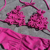 2025 New Sexy Burgundy Bikini Set with Gold Detail- Bandeau Top with High-Cut Bottoms, Perfect for Summer Beach and Pool Parties
