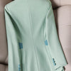 New Spring Autumn Green White Women Slim Blazer Long Sleeve Single Breasted Office Ladies Business Work Wear Formal Jacket Coat