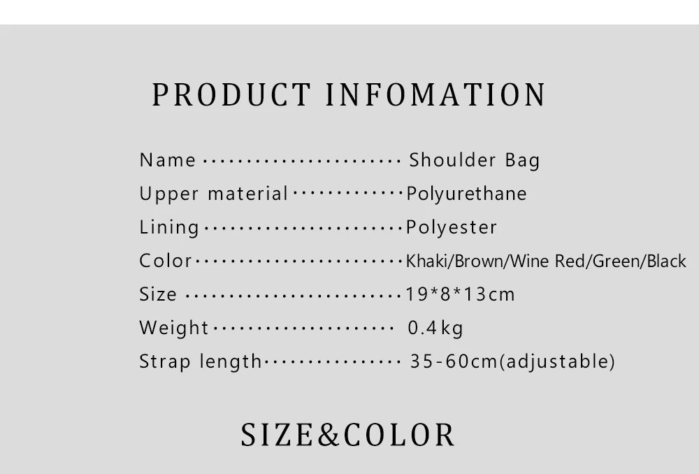 Fashionable Classic Light Luxury Design Exquisite Craftsmanship Women's New Shoulder Bag Letter PU Material Crossbody Bag