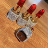 Luxury Diamond Lipstick Inflatable Lighter Mini Butane Pink Water Diamond Portable Lighter High End Women's Smoking Gift