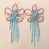 Stonefans Rhinestone Flower Earrings Luxury Ladies Banquet Jewelry Crystal Fashion Jewelry Wedding Camber Unique Dangle Earrings