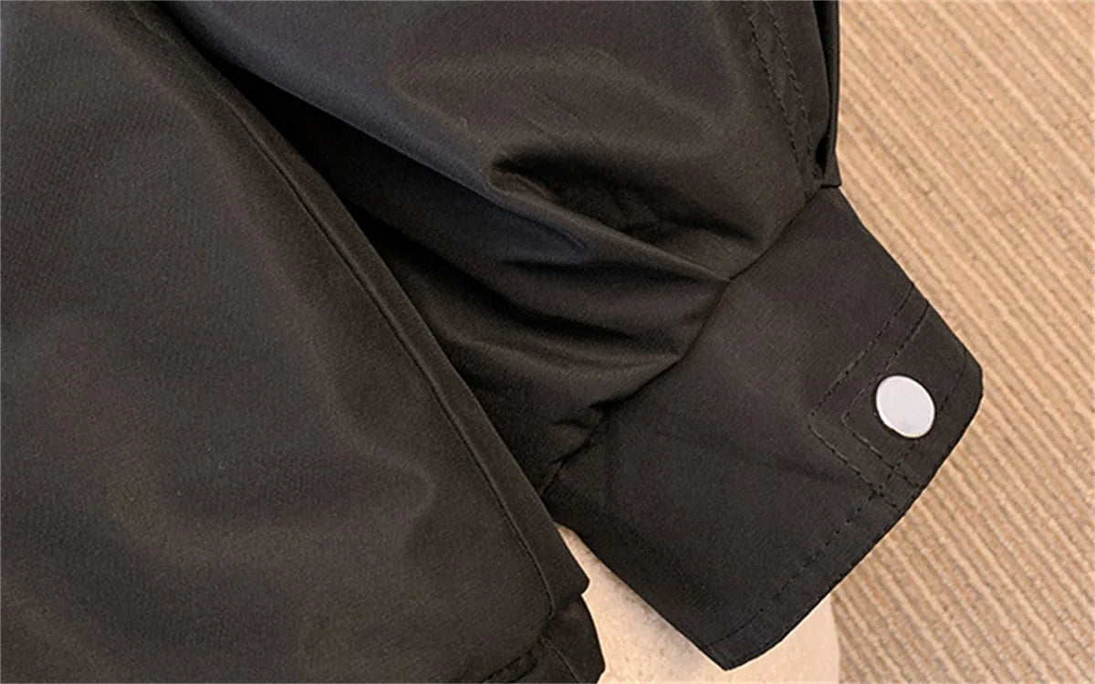 Women Autumn Winter Fashion Coats Korean Hooded Drawstring Padded Jackets Solid Female Casual Street Outfit Coat Zip Up Parkas