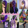 Purple Braiding Hair Pre Stretched Long Synthetic Braiding hair Extensions for Stage Party Halloween Costume Cosplay