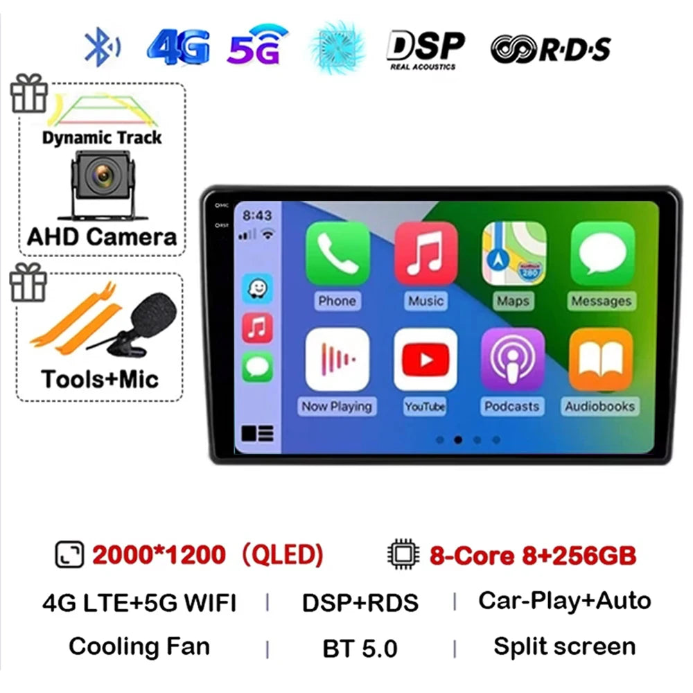 Carplay Auto Android 14 Car Radio For Honda Element YH 2002 2003 2004 2005 - 2011 GPS BT Multimedia 2Din Player Stereo DVD Video