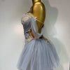 Women Sexy Strapless Pink Mesh Two Pieces Set Prom Gown Celebrate Birthday Nightclub Party Singer Stage Performance Costume