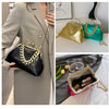 2024 Luxury Women Gold Green Chain Messenger Bags PU Leather Shoulder Bags Shell Clip Designer Handbag And Purse Wedding Clutch