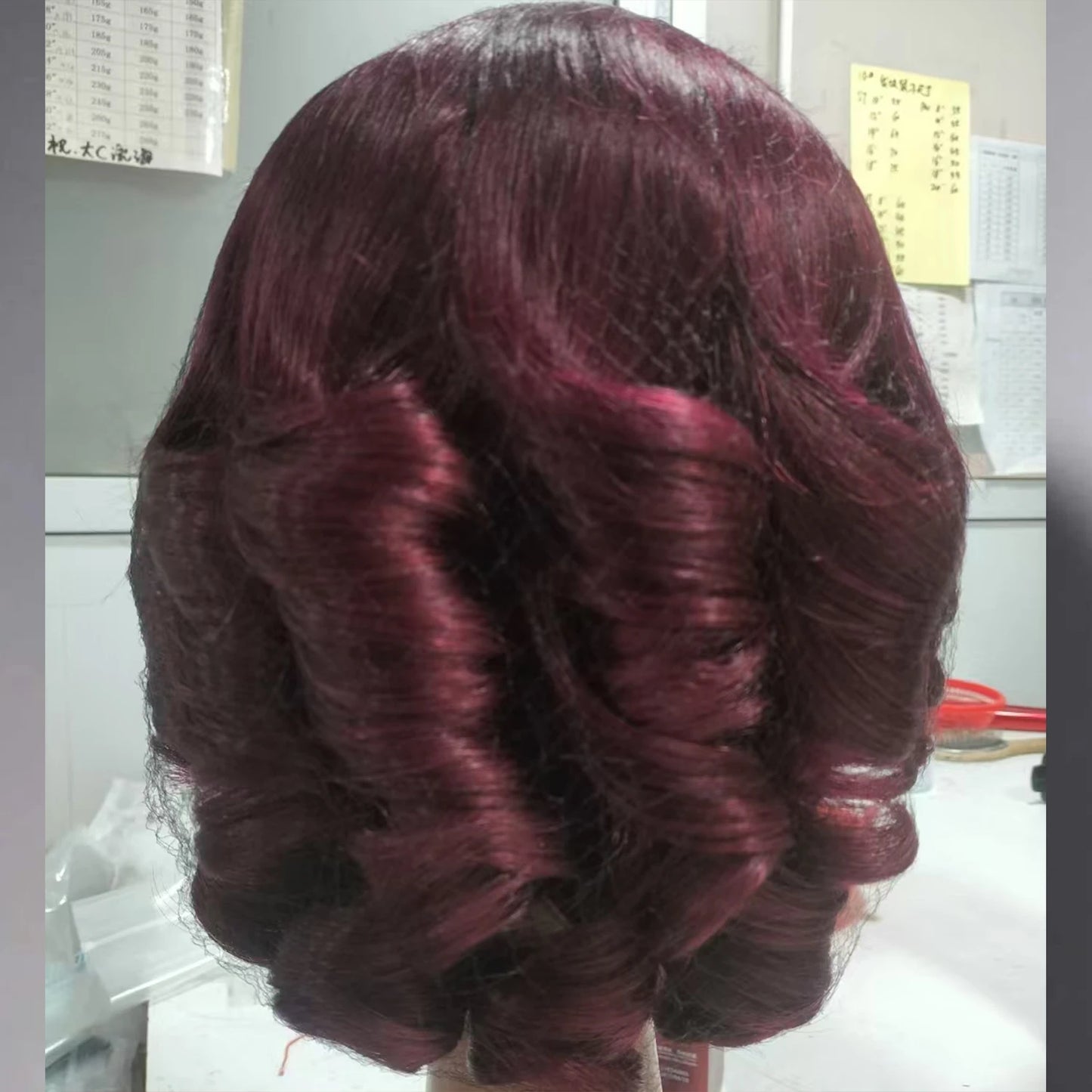 4/350 Highlight Loose Fumi Human Hair Wigs Short Loose Bouncy Curly Bob Wigs 13x4 Lace Front Wear to go Glueless Wigs For Women