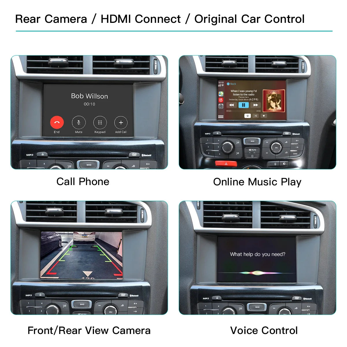 Wireless  Carplay Android Auto pour KIT Cristaux SMEG Picasso C4 C5 DS4 DS3 DS5 308 508 5008 3008 Accessory Multimedia