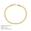 eManco Stainless Steel Adjustable Classic Snake Chain Bracelet Women's Gold Plated Jewelry Wholesale