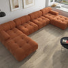 Modern Sectional Sofas Living Room U-Shaped Minimalist Velvet Fabric Large Sofa Couches Luxury 6-Seat Couch with Chaise Ottomans