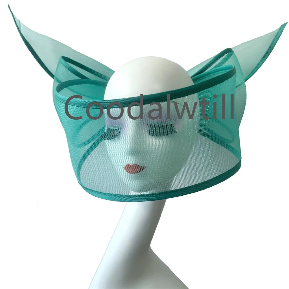 White Net Wedding Fascinator Elegant Hat Women Kentucky Derby Race Headpiece Fashion Party Mesh Chapeau Cap For Ladies Event