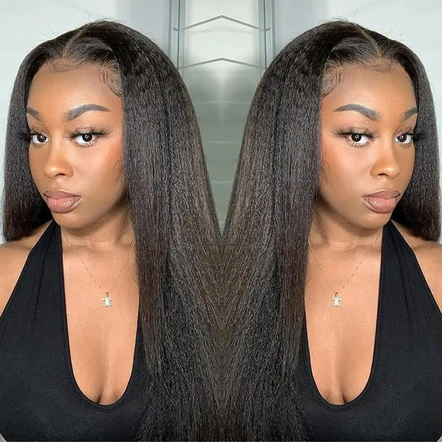 250% 13x6 hd lace frontal kinky straight human hair wigs For Women Glueless Brazilian 13x4 Yaki Straight lace front Wig On Sale