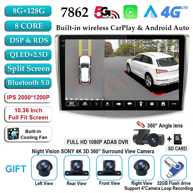 Android 14 For VW Volkswagen Passat B7 B6 CC Car Radio Multimedia Player Autoradio GPS Navigation Camera Carplay QLED 2Din DVD