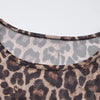 Dress Summer Women Leopard Print Mesh O Neck Long Sleeve Sexy See Through Maxi  Fashion Outfits Beach Vacation Nightclub