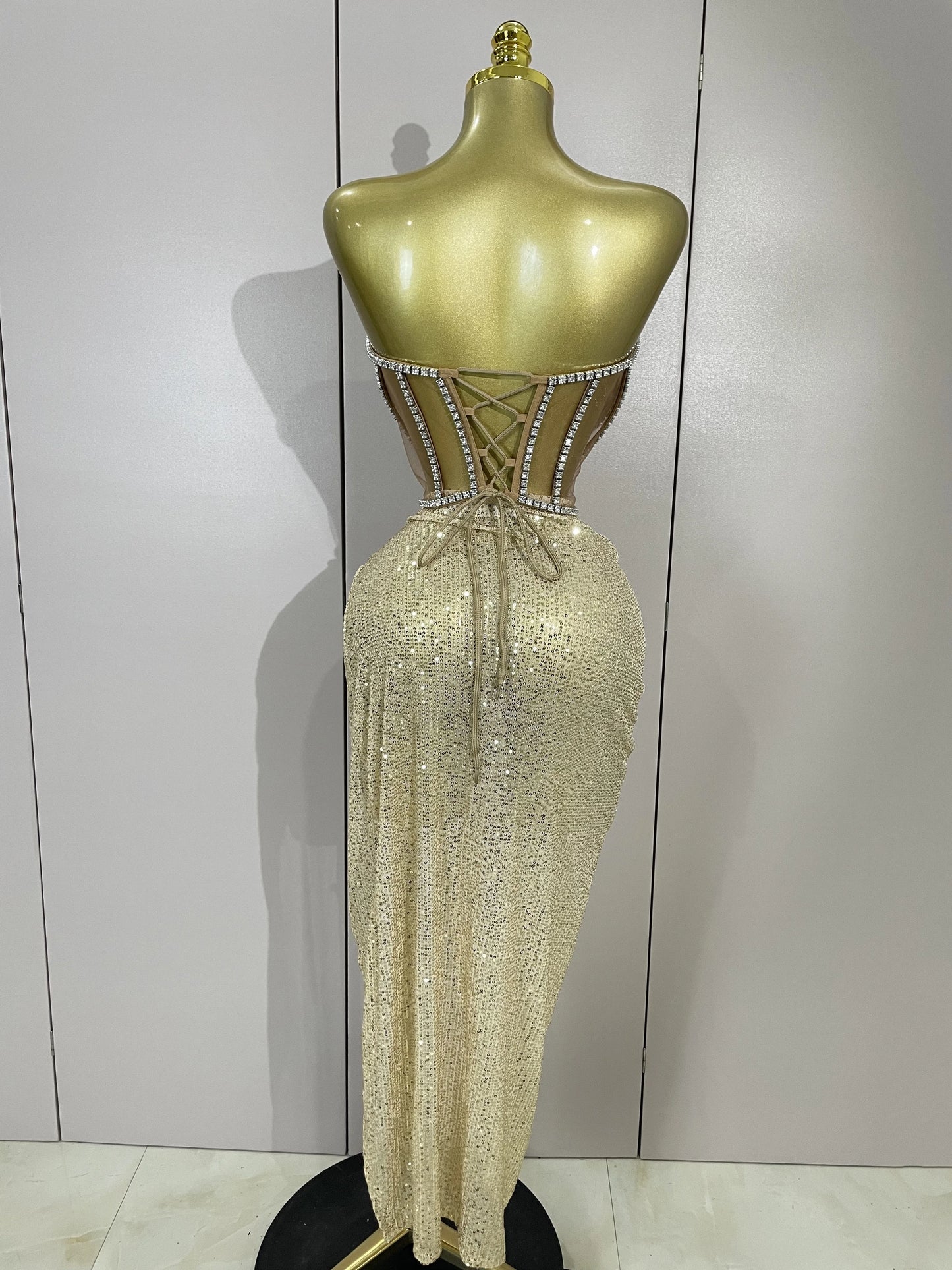 Sparkly Sequins Diamond Birthday Party Two Piece Set Evening Dress 2025 Women Sexy Singer Dancer NightClub Bar Performan Costume