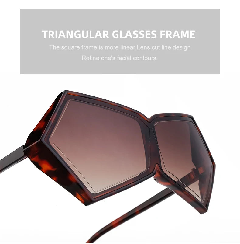 Oversized Square Punk One-piece Sunglasses Women 2024 Luxury Brand Big Frame Shield Sun Glasses For Ladies Wrap Eyewear Goggle