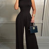 Elegant Women Wide Leg Long Juumpsuit 2024 Spring Summer Fashion Printed Sleeveless Casual Holiday Bodysuits Jumpsuits Trousers