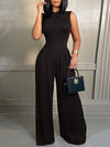 Elegant Women Wide Leg Long Juumpsuit 2024 Spring Summer Fashion Printed Sleeveless Casual Holiday Bodysuits Jumpsuits Trousers